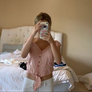 american eagle striped blouse